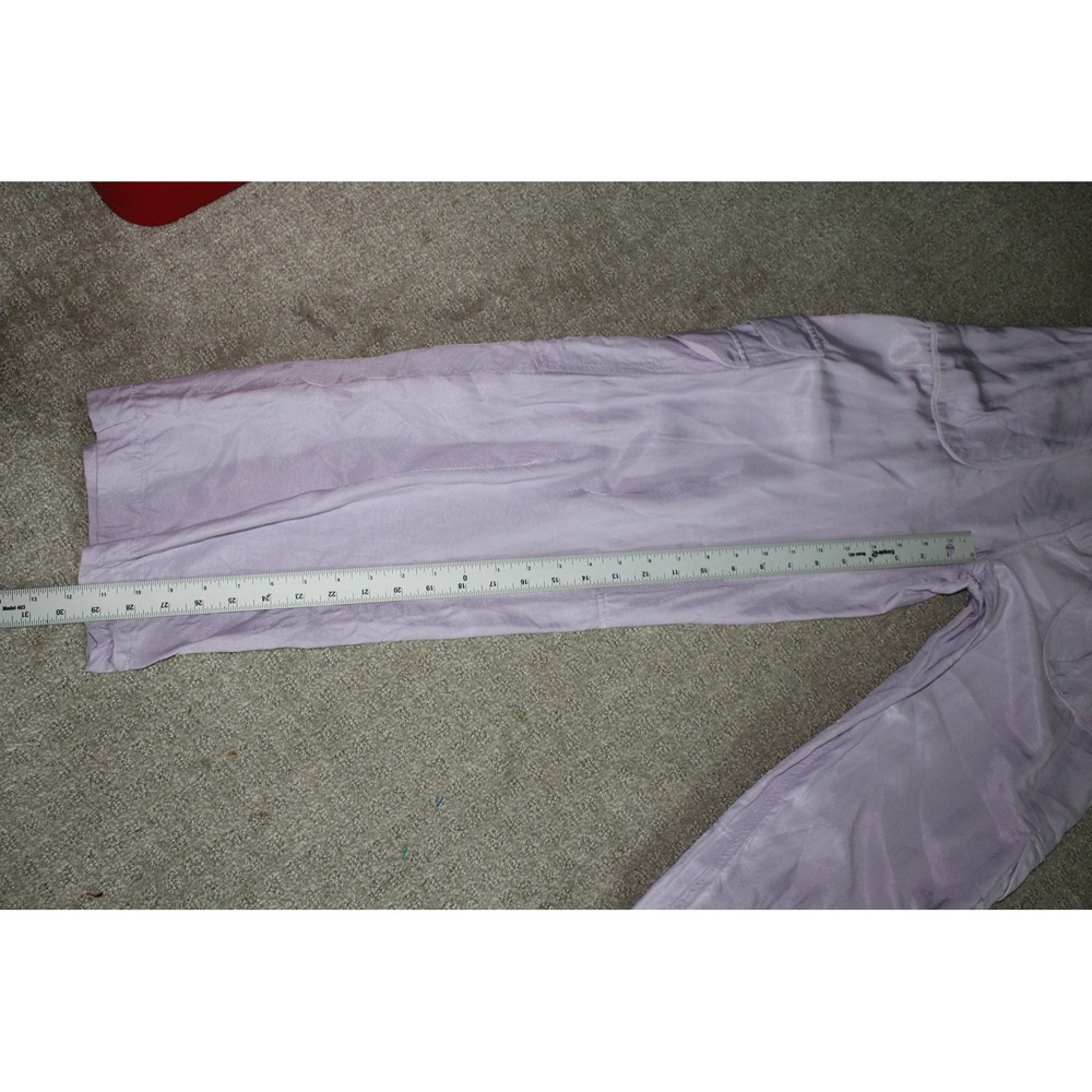 Anthropologie Lavender Wide Leg Cargo Pants Lace Up Detail Purple Women's Size 2 - Picture 9 of 12